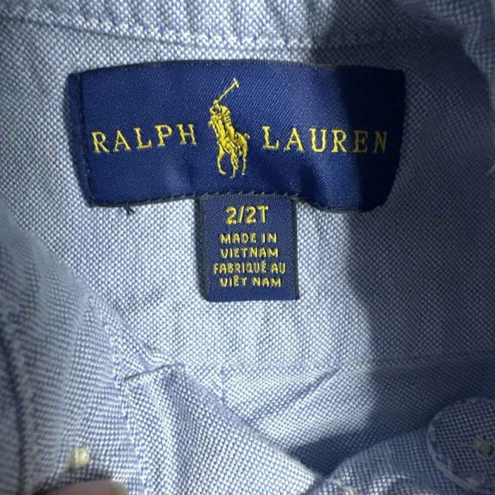 Polo Ralph Lauren Shirt Boy Size 2/2T Blue Button-Down Dress Up Collared Preppy